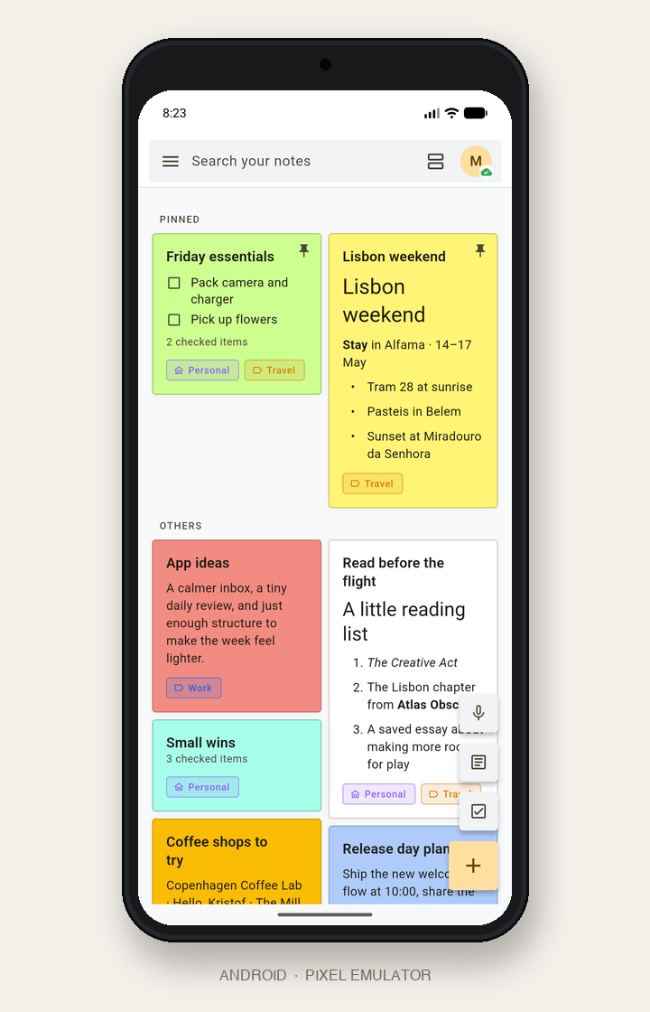 Mobile notes